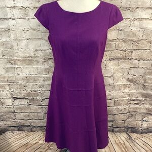 Anne Klein Purple Midi Dress with cap sleeves